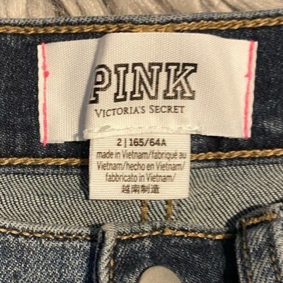 Victoria’s Secret PINK Frayed Denim Shorts Sz 2 - Picture 4 of 4